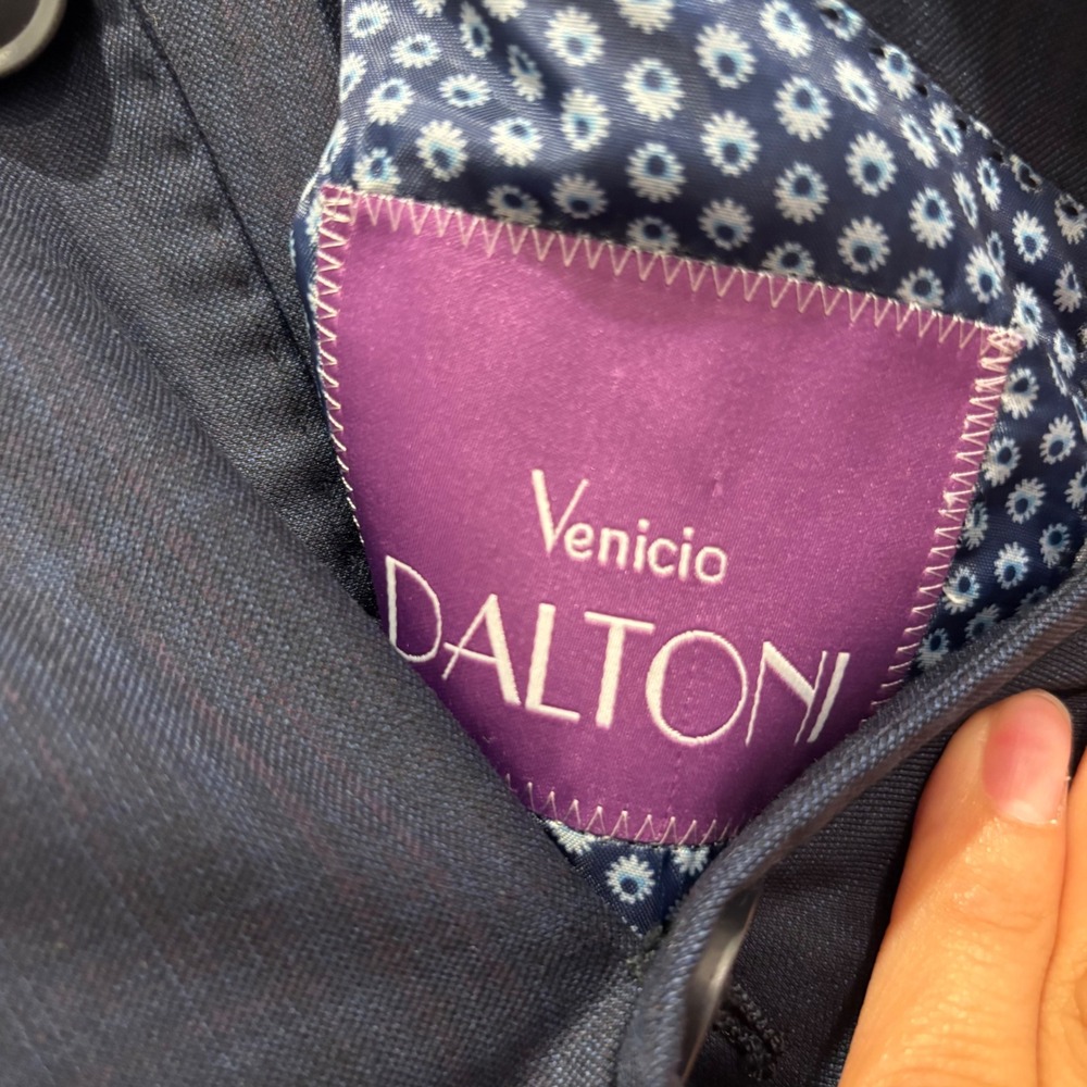 Venicio Dalton Mens Navy Blue Super 120S Pure Wool 2-Piece Suit 38/32S MS2N - Picture 3 of 12